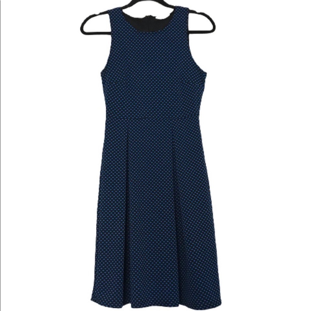 41 Hawthorne blue and black Polka dot dress